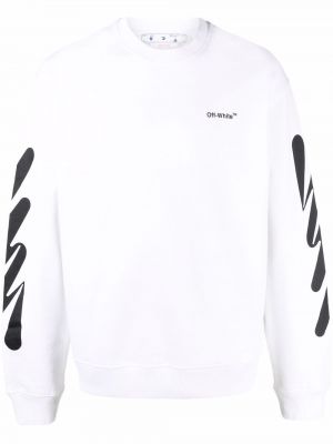 Rund hals trykt sweatshirt Off-white hvit