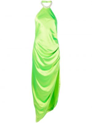 Rochie lunga din satin Retrofete verde