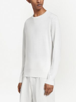 Kašmírový svetr s kulatým výstřihem Zegna bílý