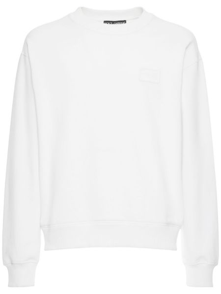 Crewneck sweatshirt i bomull i jersey Dolce & Gabbana vit