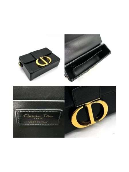 Bolso cruzado de cuero Dior Vintage negro