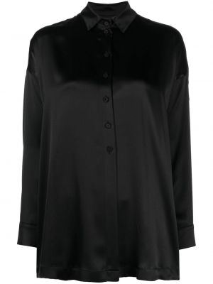 Копринена риза Emporio Armani черно