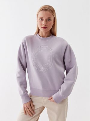 Laza szabású pulóver Calvin Klein lila