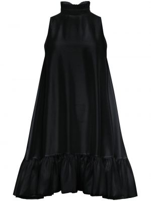 Svilena haljina s volanima Azeeza crna
