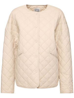 Pikowana kurtka bawełniana Toteme biała