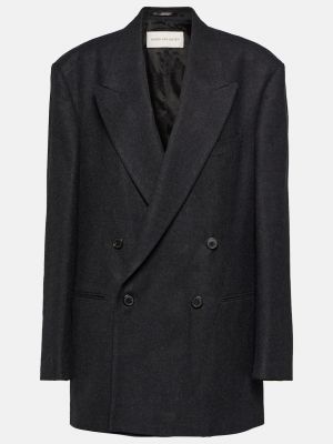 Черный шерстяной пиджак Dries Van Noten