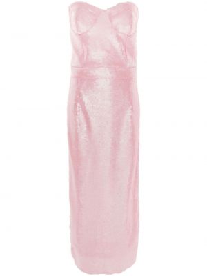 Suknele kokteiline su blizgučiais The New Arrivals Ilkyaz Ozel rožinė