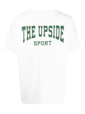 Raštuotas medvilninis marškinėliai The Upside balta