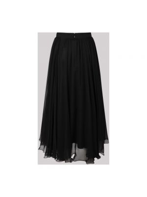 Jedwabna długa spódnica plisowana Dolce And Gabbana czarna