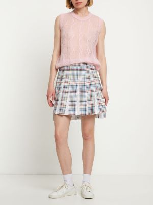 Plisované vlněné mini sukně Thom Browne