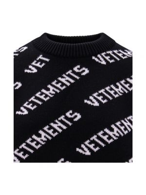 Jersey de lana de lana merino de tela jersey Vetements negro
