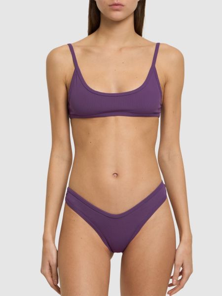 Bikini en velours côtelé The Attico violet