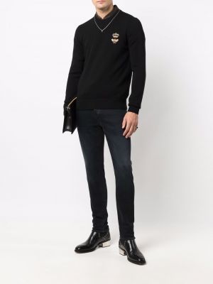 Jersey con bordado de tela jersey Dolce & Gabbana negro