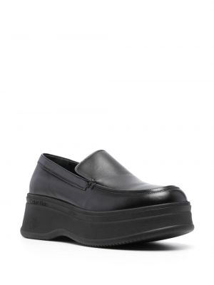 Kožené loafers Calvin Klein černé