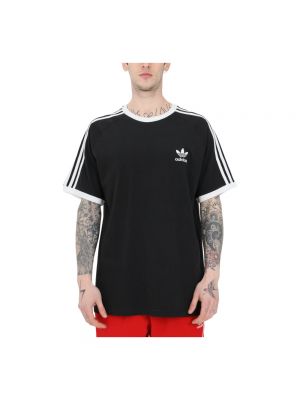 Gestreifte hemd mit stickerei Adidas Originals schwarz