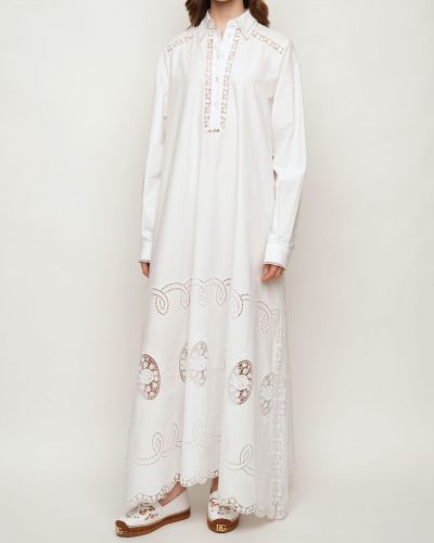Макси рокля с дантела Dolce & Gabbana бяло