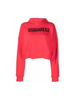 Bluza z kapturem z nadrukiem Dsquared2 czerwona