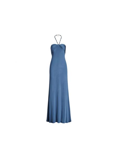 Sukienka długa elegancka Ralph Lauren niebieska