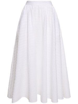 Falda midi de algodón Msgm blanco