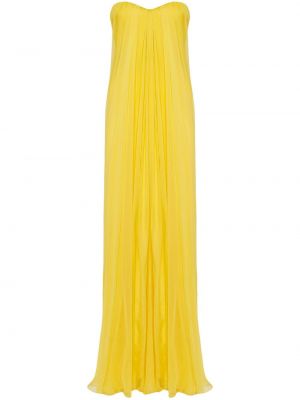 Вечерна рокля от шифон Alexander Mcqueen жълто