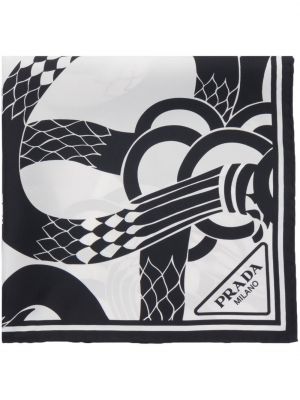 Echarpe à imprimé à motif serpent Prada blanc
