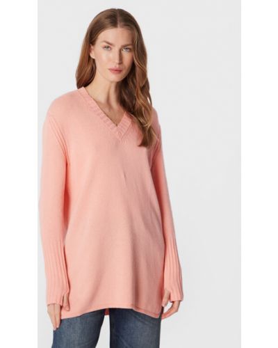 Laza szabású pulóver United Colors Of Benetton rózsaszín