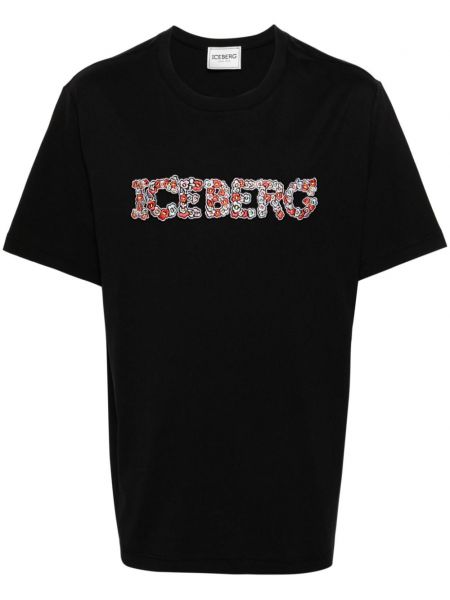 T-shirt brodé Iceberg noir
