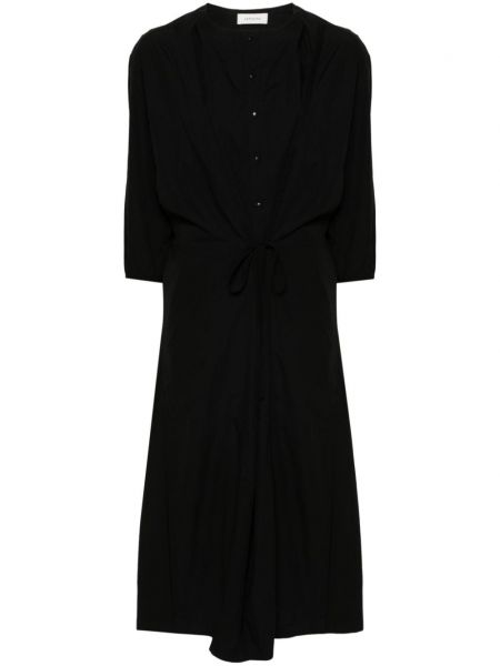 Oversized βαμβακερή φόρεμα Lemaire μαύρο