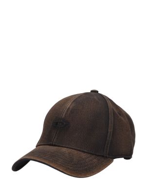Haftowana czapka z daszkiem bawełniana Diesel czarna
