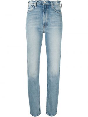 Høy midje straight jeans Mother blå