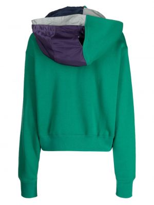 Kokvilnas kapučdžemperis Kolor zaļš