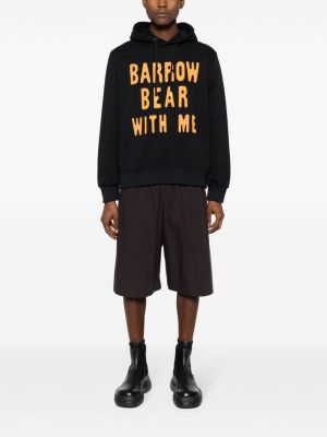 Kokvilnas kapučdžemperis ar apdruku Barrow melns