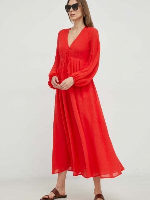 Sukienka długa Weekend Max Mara czerwona