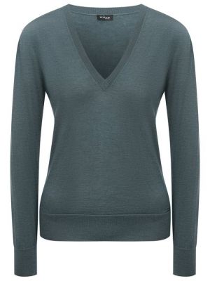 Кашемировый шелковый пуловер Kiton серый