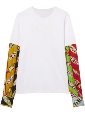 Långärmad t-shirt Pucci vit