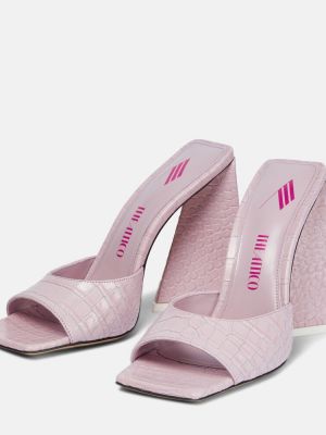 Kožené sandále The Attico ružová