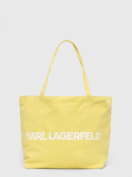 Bavlněná kabelka Karl Lagerfeld žlutá