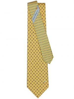 Копринена вратовръзка Ferragamo жълто