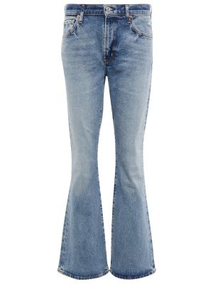 Jeans bootcut taille basse large Citizens Of Humanity bleu