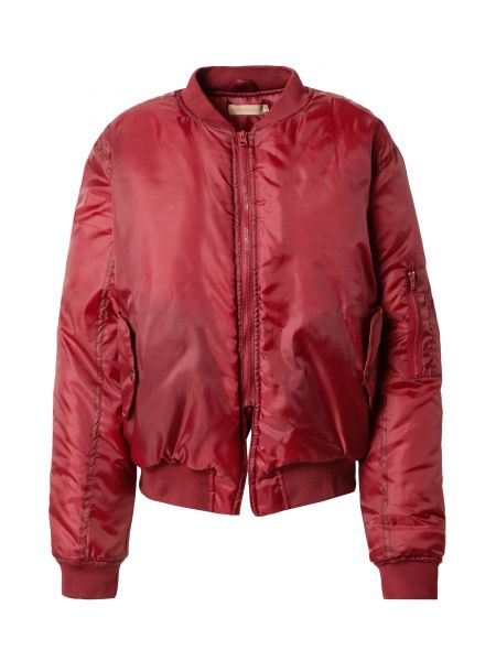 Pletená priliehavá džínsová bunda na zips Denim Project - červená