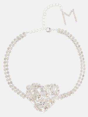 Křišťálový náhrdelník se srdcovým vzorem Magda Butrym stříbrný