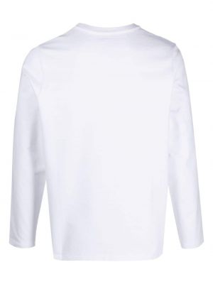 T-shirt en coton avec manches longues Majestic Filatures blanc
