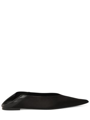 Сатенени ниски обувки от креп Saint Laurent черно