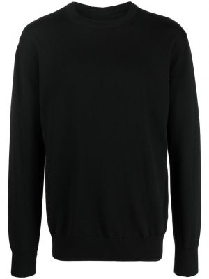 Вълнен пуловер с кръгло деколте Jil Sander черно