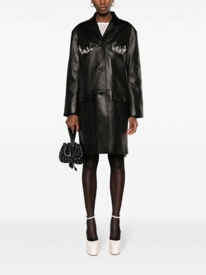 Kožený kabát Simone Rocha černý