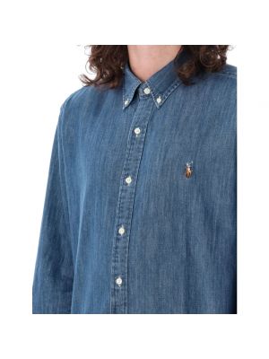 Camisa vaquera con botones button down Ralph Lauren azul