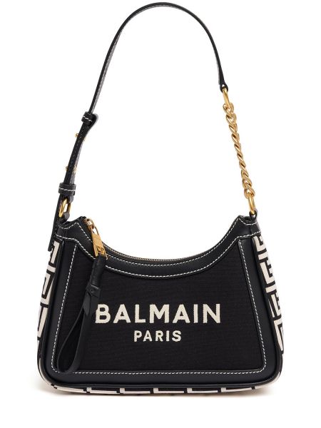 Læder farvet taske Balmain sort