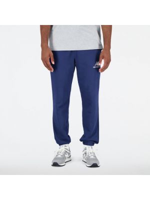 Pantalon de sport en polaire en coton New Balance bleu