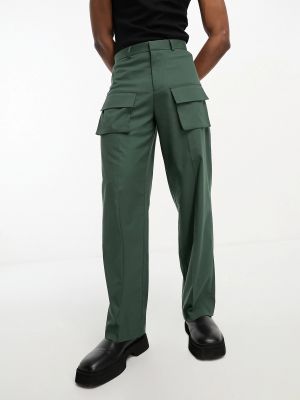 Костюмные брюки с карманами Asos зеленые