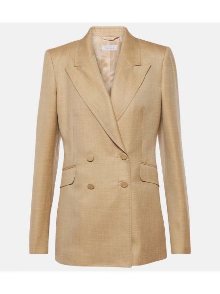 Silke linned uld dobbeltradet blazer Gabriela Hearst beige